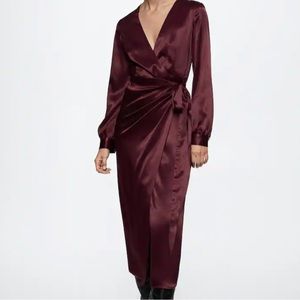 NWT Burgundy Mango dress women size S